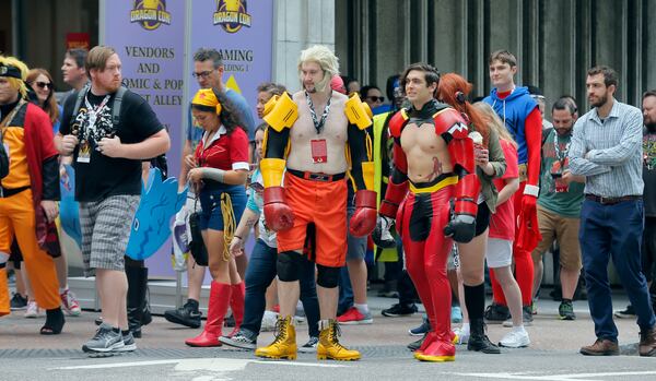 8/31/18 - Atlanta - Last year, downtown was crowded with Dragon Con attendees as the pop culture convention got underway and ran through the holiday weekend. (Photo: BOB ANDRES  /BANDRES@AJC.COM)