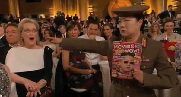 Margaret Cho with Meryl Street at the Golden Globes. CREDIT: NBC