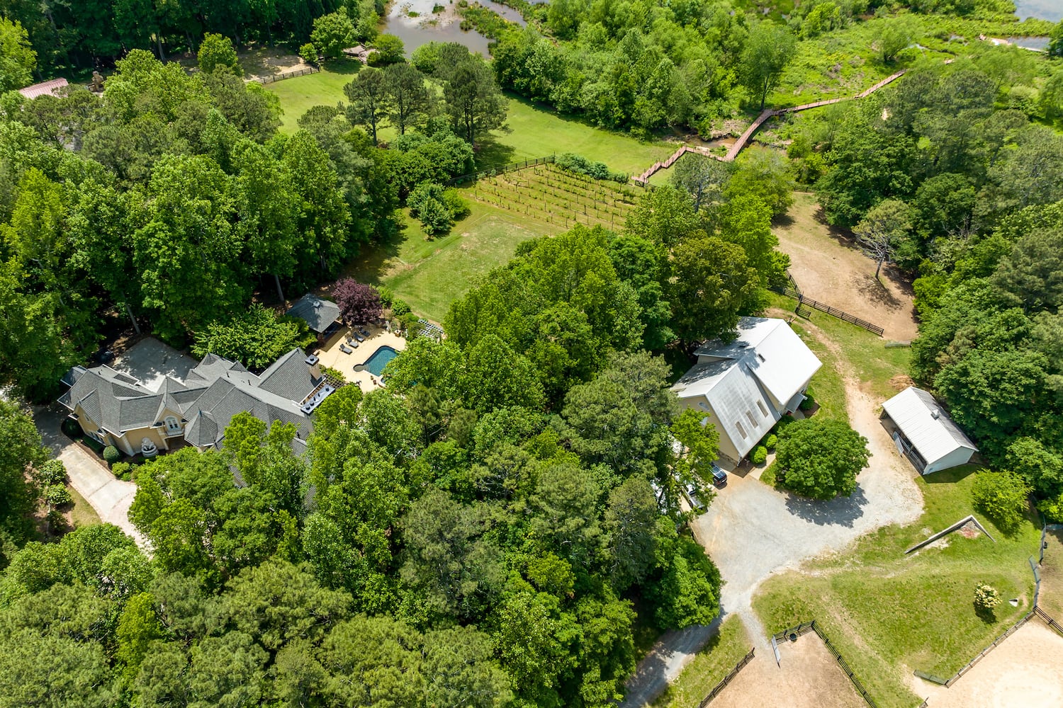 Luxurious Atlanta estate going to auction is both a ranch and a vineyard