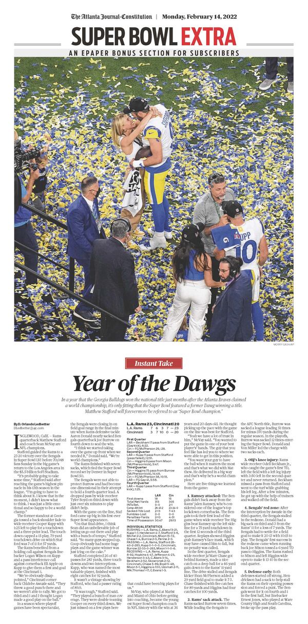 Super Bowl Extra in today’s AJC ePaper