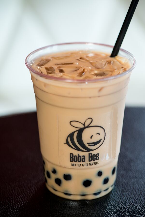  Boba Bee Classic Milk Tea (black tea blend with organic milk and boba). Photo credit- Mia Yakel.