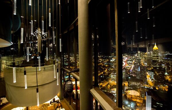 The Sun Dial restaurant at the top of The Westin Peachtree Plaza Hotel has a 3 piece jazz band on Thursdays, and the bar level and dining room rotate for amazing views of Atlanta.