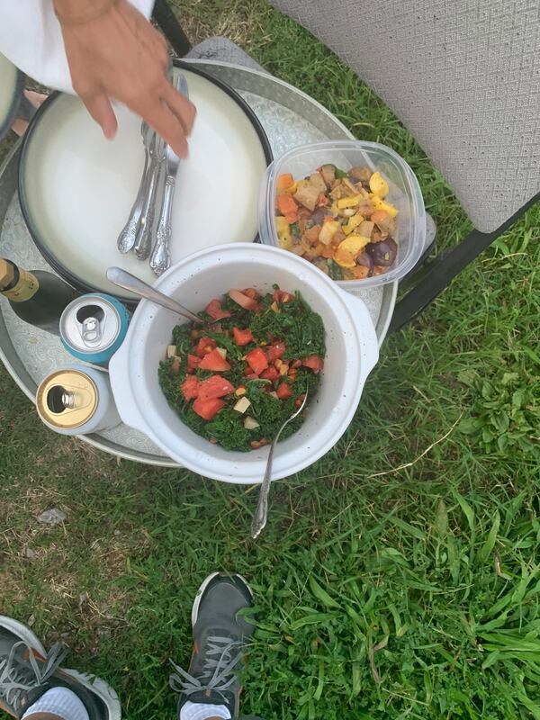 After their pandemic cooking session, writer John Kessler and his daughter loaded everything into plastic containers for a picnic. CONTRIBUTED BY JOHN KESSLER