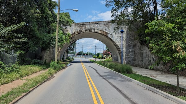 St. Elmo Avenue in South Chattanooga, where a streetcar line used to stand, is pictured Friday. (Photo Courtesy of Ben Sessoms)