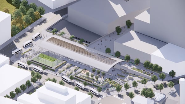 A rendering of the renovated Five Points station. Construction is scheduled to begin in summer 2024 and finish in 2028.