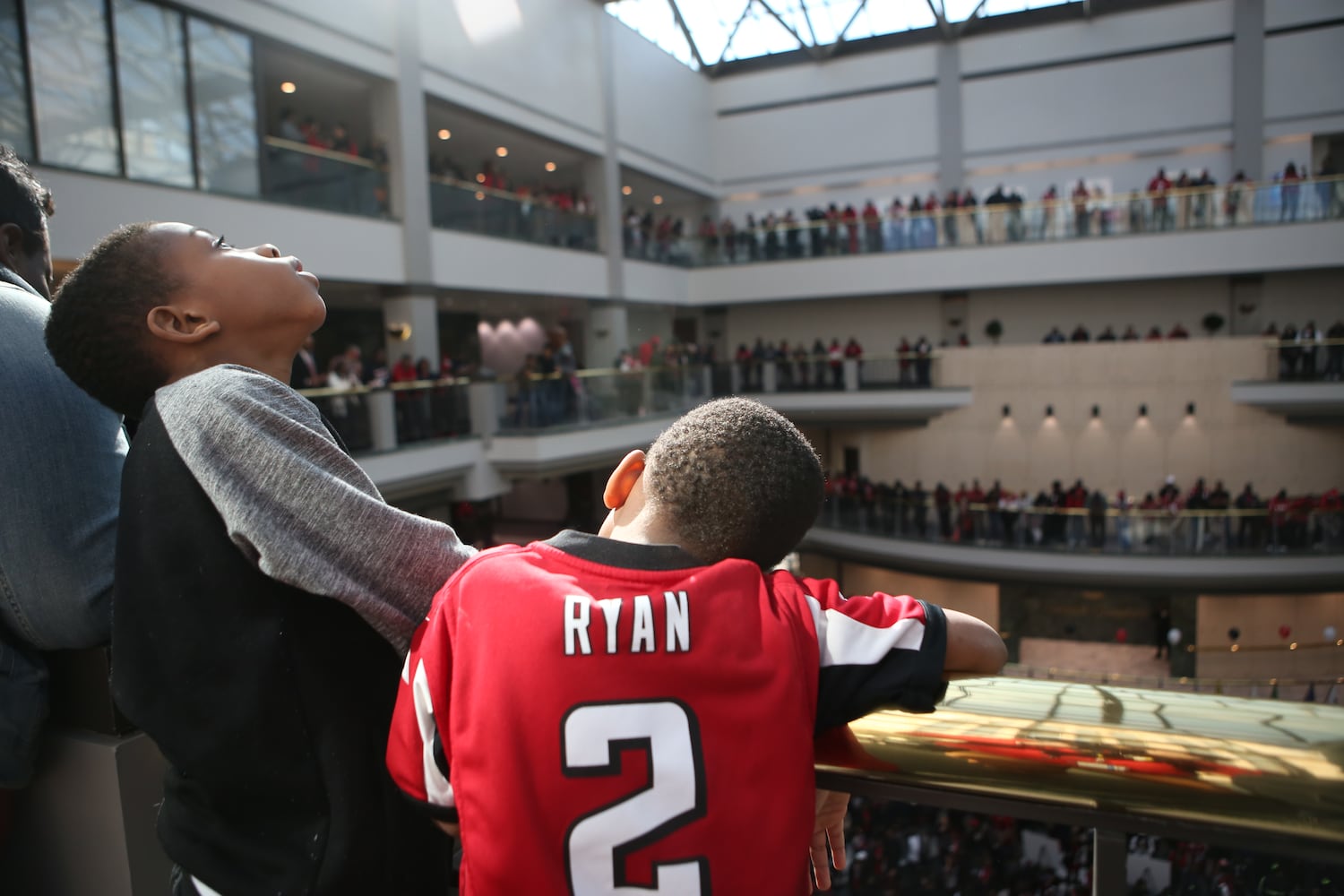 Falcons pep rally at Atlanta City Hall