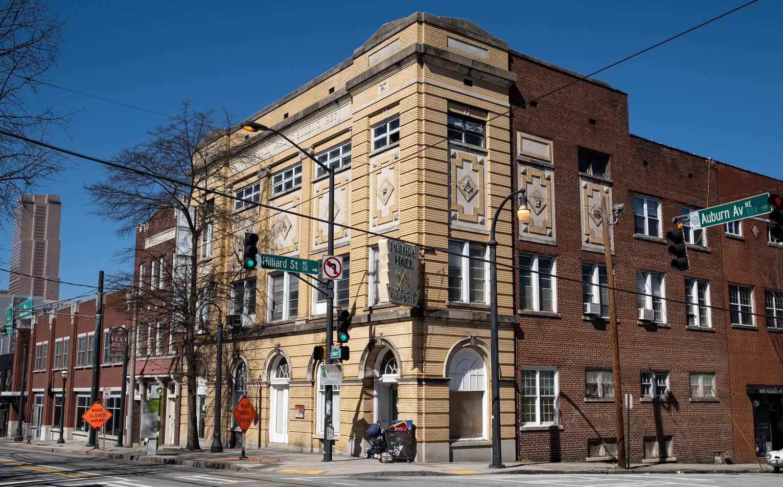 The Prince Hall Masonic Lodge on Auburn Avenue, built in 1940 and the first home to the Southern Christian Leadership Conference and the first Black-owned radio station, is set to be renovated with parts of it being used for the National Park Service King Memorial Site. Ben Gray for the Atlanta Journal-Constitution