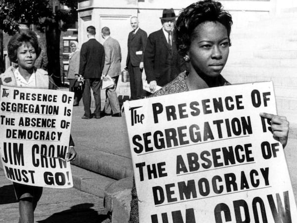 Atlanta University students picket against segregation at the Georgia State Capitol in this February 1962 file photo. BILL WILSON / THE ATLANTA JOURNAL-CONSTITUTION