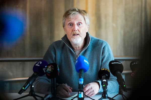 Ski jump manager of the Norwegian Ski Federation Jan-Erik Aalbu Jan-Erik Aalbu speaks during a news conference after the ski jump scandal, in Holmenkollen, Oslo, Norway, Tuesday March 12, 2025. (Heiko Junge/NTB Scanpix via AP)