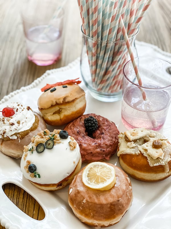 The Mother's Day Picnic Box half-dozen doughnuts from Doughnut Dollies. COURTESY OF DOUGHNUT DOLLIES