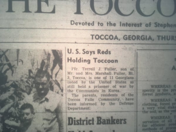 This front-page article about Fuller ran in the Toccoa Record in 1953.