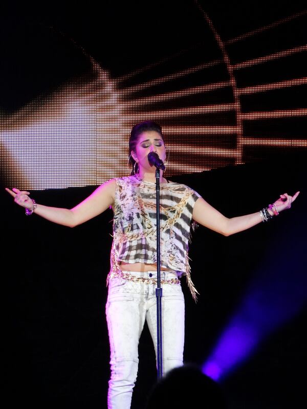 Jena Irene sang her original song "We Are One," which is a middling song, neither terrible nor that great. CREDIT: Rodney Ho/rho@ajc.com