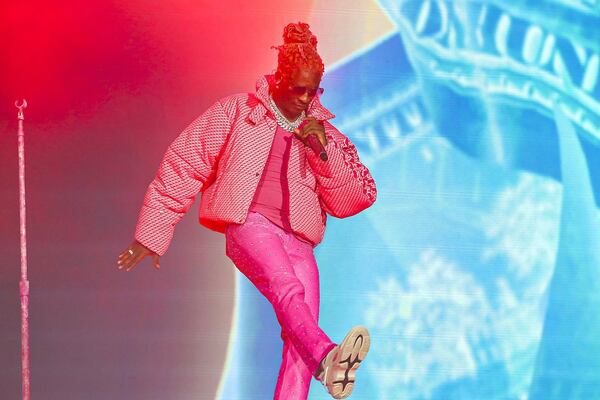 Young Thug performs during the Lollapalooza music festival in Grant Park on Aug. 1, 2021, in Chicago. (Vashon Jordan Jr./Chicago Tribune/TNS)