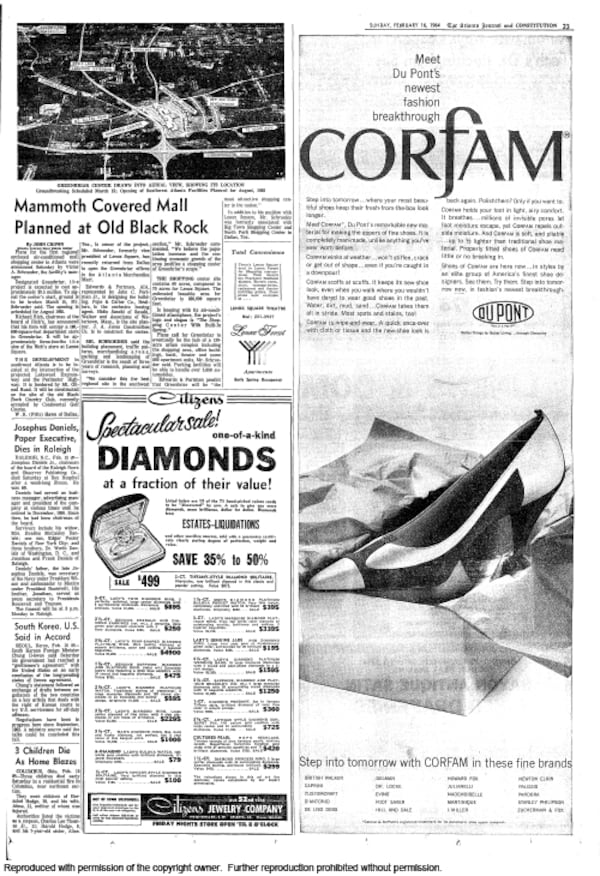 Feb. 1964 -- Sunday Journal and Constitution readers learned about plans for Greenbriar Mall, set to open in 1965.