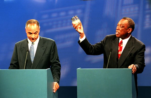 Former Atlanta City Council President Marvin Arrington (right), faced incumbent Bill Campbell in 1997 Mayor of Atlanta. Arrington lost decisively, later saying he should have waited until 2001. 