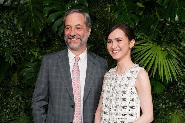 Judd Apatow, left, and Maude Apatow arrive at Chanel's 16th Annual Pre-Oscar Awards Dinner on Saturday, March 1, 2025, at The Beverly Hills Hotel in Beverly Hills, Calif. (Photo by Jordan Strauss/Invision/AP)