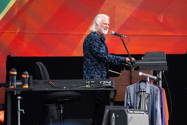 Chuck Leavell of the Rolling Stones performs during the New Orleans Jazz & Heritage Festival on May 2 at the Fair Grounds Race Course. (Photo by Amy Harris/Invision/AP)