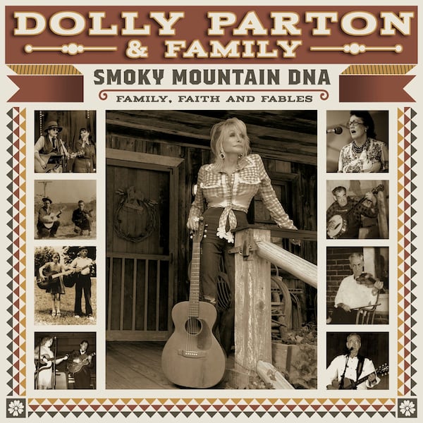 This cover image released by Owepar Records shows “Smoky Mountain DNA: Family, Faith and Fables” by Dolly Parton. (Owepar Records via AP)