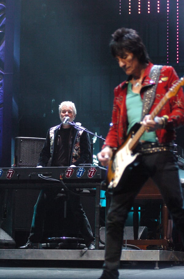 Leavell and his rock star hair fit in well near Ronnie Wood. Photo: Kevin Mazur, Getty Images