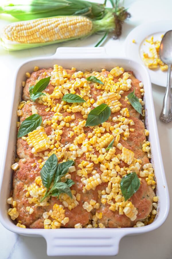 Brown butter biscuit batter with corn is a one-pan dish similar to a savory cobbler or spoon bread. Chadwick Boyd for The Atlanta Journal Constitution 