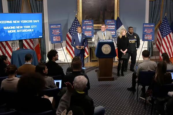 In this photo taken from video, New York Police chief of detectives Joseph Kenny answers questions during a news conference, Monday, Dec. 9, 2024, in New York. (New York City Mayor's Office via AP)