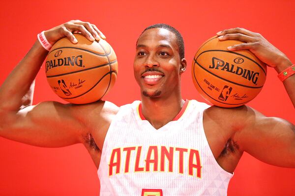 Former Hawks center Dwight Howard.   Curtis Compton /ccompton@ajc.com