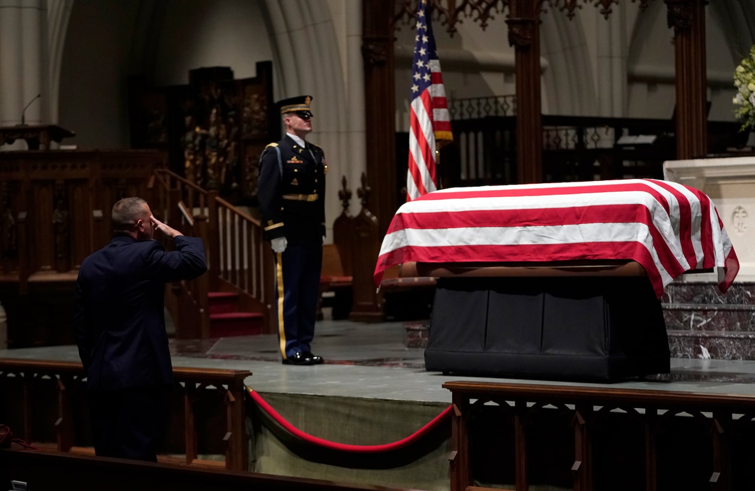 Photos: President George H.W. Bush lies in repose at Houston church