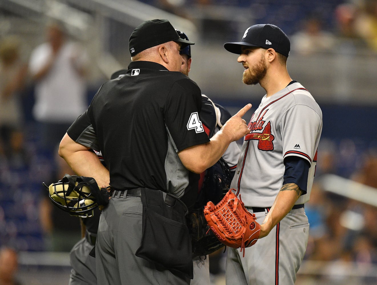 Photos: Did Braves’ Gausman throw at Marlins’ Urena?