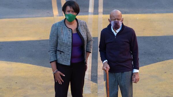 Longtime Georgia U.S. Rep. John Lewis made a stop by the new Black Lives Mural that has been painted along a street in front of the White House in Washington, D.C.