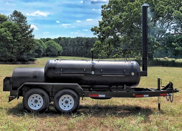 Brian Ingle built his own smoker out of propane tanks that he uses to smoke meat for Broken Oak BBQ. / Courtesy of Broken Oak BBQ