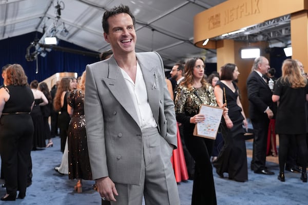 Andrew Scott arrives at the 31st annual Screen Actors Guild Awards on Sunday, Feb. 23, 2025, at the Shrine Auditorium in Los Angeles. (AP Photo/Chris Pizzello)