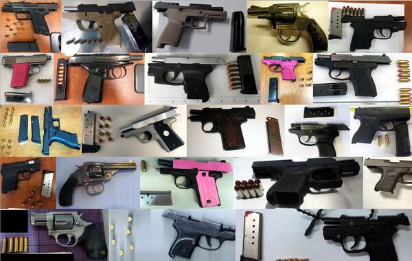 Guns caught at checkpoints. Source: TSA