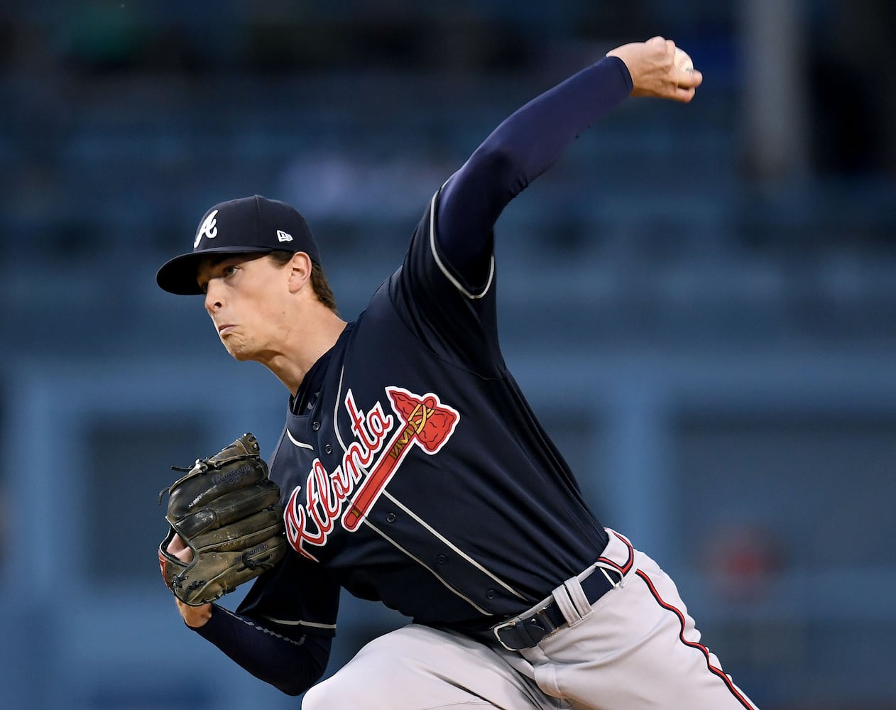 Photos: Braves, Fried hit hard - literally - by Dodgers