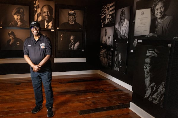 Johnny Miller is gratified by the patriotism he sees in the photo exhibit of Black Vietnam War veterans. “It shows that we care,” he said. “We care about our country. We have fought in all of the wars that America has ever had.” (Steve Schaefer/steve.schaefer@ajc.com)