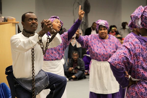 The National Archives at Atlanta partnered with the Afro American Historical and Genealogical Society, Metro Atlanta Chapter and Historical Jonesboro/Clayton County on a program that celebrated African American history. The event included food, an exhibition on artifacts of enslavement, storytelling and various presentations including one by the Geechee Gullah Ring Shouters. ANA LAURA ARAYA/Special