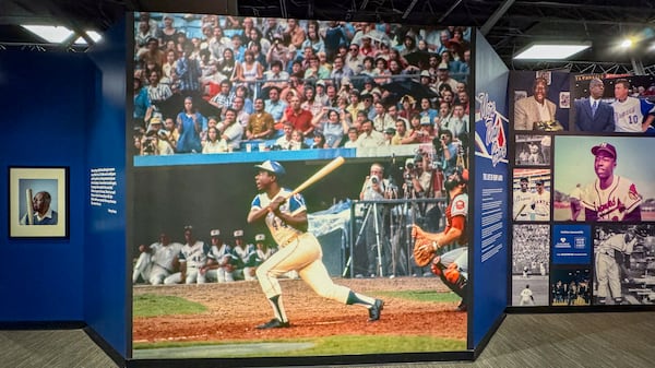 Scenes from “More Than Brave. The Life of Henry Aaron” at the Atlanta History Center on April 3, 2024 in Atlanta, Georgia. (Photo by Matthew Grimes Jr./Atlanta Braves)