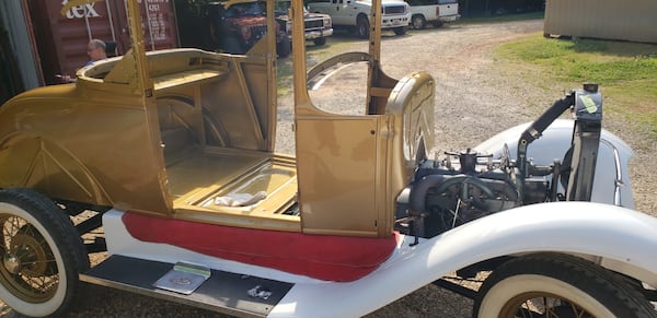 A photo of the Ramblin' Wreck, taken this summer in the midst of its restoration at Bentley's Antique Auto Service in Maysville. (Photo courtesy Bentley Bohanan)