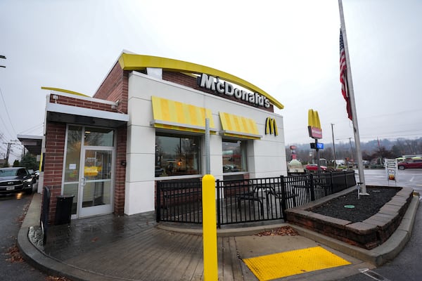 McDonald's restaurant, where an employee alerted authorities to a customer who was found with a weapon and writings linking him to the the brazen Manhattan killing of UnitedHealthcare's CEO, Monday, Dec. 9, 2024, in Altoona, Pa. (AP Photo/Gene J. Puskar)