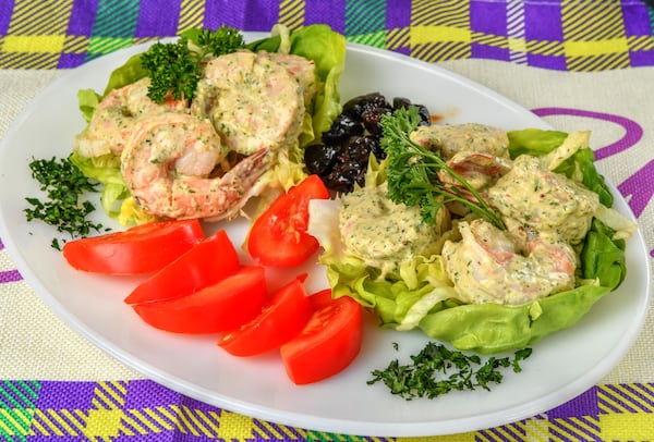 Shrimp Remoulade, adapted from a recipe in "Chef Paul Prudhomme's Louisiana Kitchen." (Styling by Lisa Hanson / Chris Hunt for the AJC)