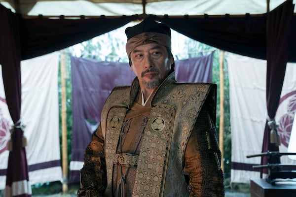 Hiroyuki Sanada, shown in a scene from "Shōgun," will receive a Lifetime Achievement Award at SCAD TVfest (Katie Yu/FX via AP)