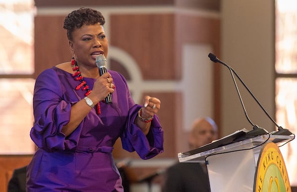 Keynote Speaker Dr. Bernice A. King - CEO, The King Center, spoke during the Martin Luther King, Jr. Annual Ecumenical Commemorative Service at Ebenezer Baptist Church located near The King Center in Atlanta on January 15th, 2018. The theme of the 2018 Observance was 'King:His Voice, His Teachings and His Love for Humanity.' (Photo by Phil Skinner)