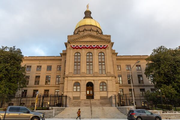 The state Capitol is seen on first day of the Georgia General Assembly in Atlanta on Monday, January 9, 2023. (Arvin Temkar/AJC)