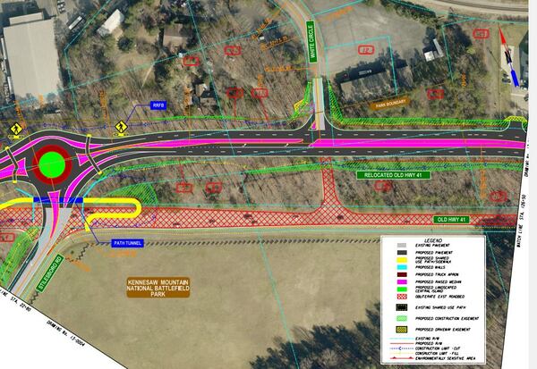 The Georgia Department of Transportation plans to build a single-lane roundabout on Old 41 Highway at Stilesboro Road and widen the two-lane highway to make it four lanes. Beginning Friday, GDOT will be accepting 31 days of public feedback on the project. (Photo provided/Cobb County)