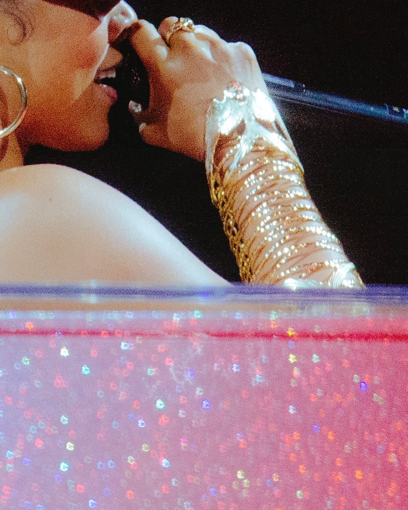 Alicia Keys' performance literally glittered at State Farm Arena on Monday night, July 3, 2023. (Sophie Harris for The Atlanta Journal-Constitution).