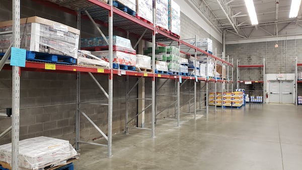 Paper towels are still difficult to find, as this empty aisle in a DeKalb Sam's Club attests. (George Mathis/gmathis@ajc.com)