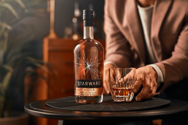 Starward Nova single malt hails from Melbourne, Victoria, in Australia and is aged in former shiraz, cabernet sauvignon and pinot noir casks. (Courtesy of Starward)