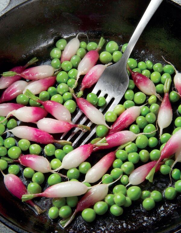 A lovely side dish for braised meat is Butter-Braised Radishes with English Peas, adapted from a recipe in “How to Braise” by Michael Ruhlman (Little, Brown and Company, $25). CONTRIBUTED BY DONNA TURNER RUHLMAN