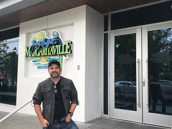 Justin Merriman, a business traveler from Pennsylvania, visits Margaritaville in downtown Atlanta on Saturday, Sept. 2, 2023.