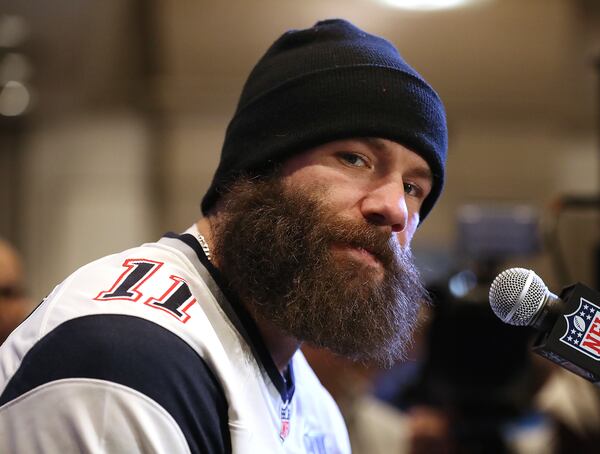 Who's this guy who sneaked into the New England press conference this week? Oh, that's wide receiver Julian Edelman.