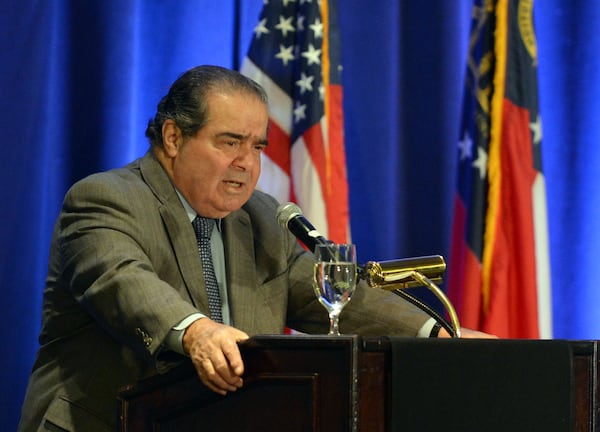 U.S. Supreme Court Justice Antonin Scalia speaks about the U.S. Constitution at a symposium organized by the Georgia Bar Association at the Westin Buckhead in 1994. KENT D. JOHNSON / KDJOHNSON@AJC.COM